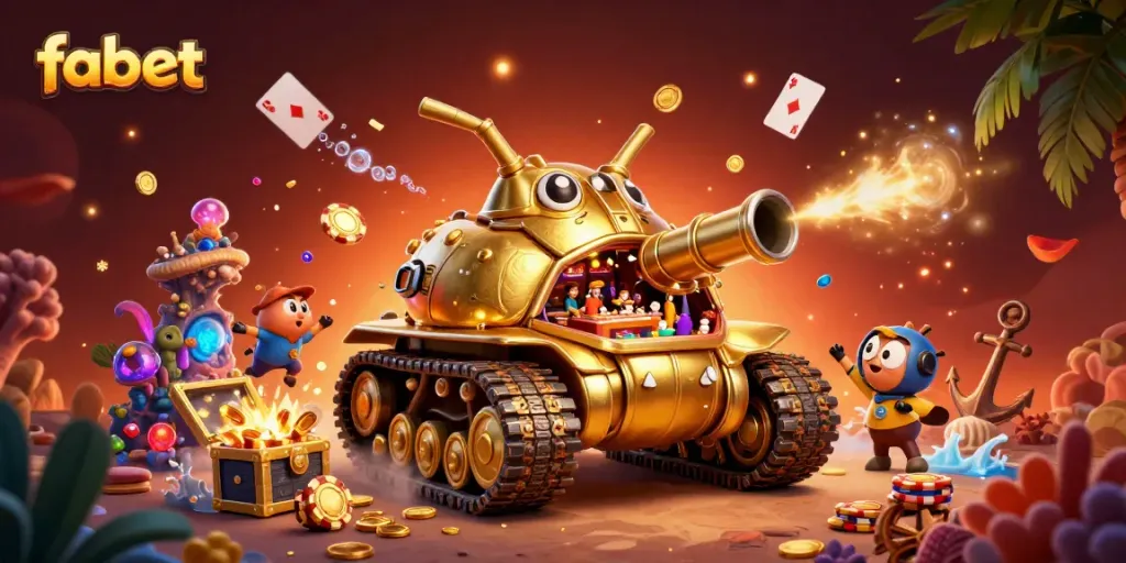Experience fabet's excitement with a vibrant 3D casino scene featuring dynamic gameplay elements.